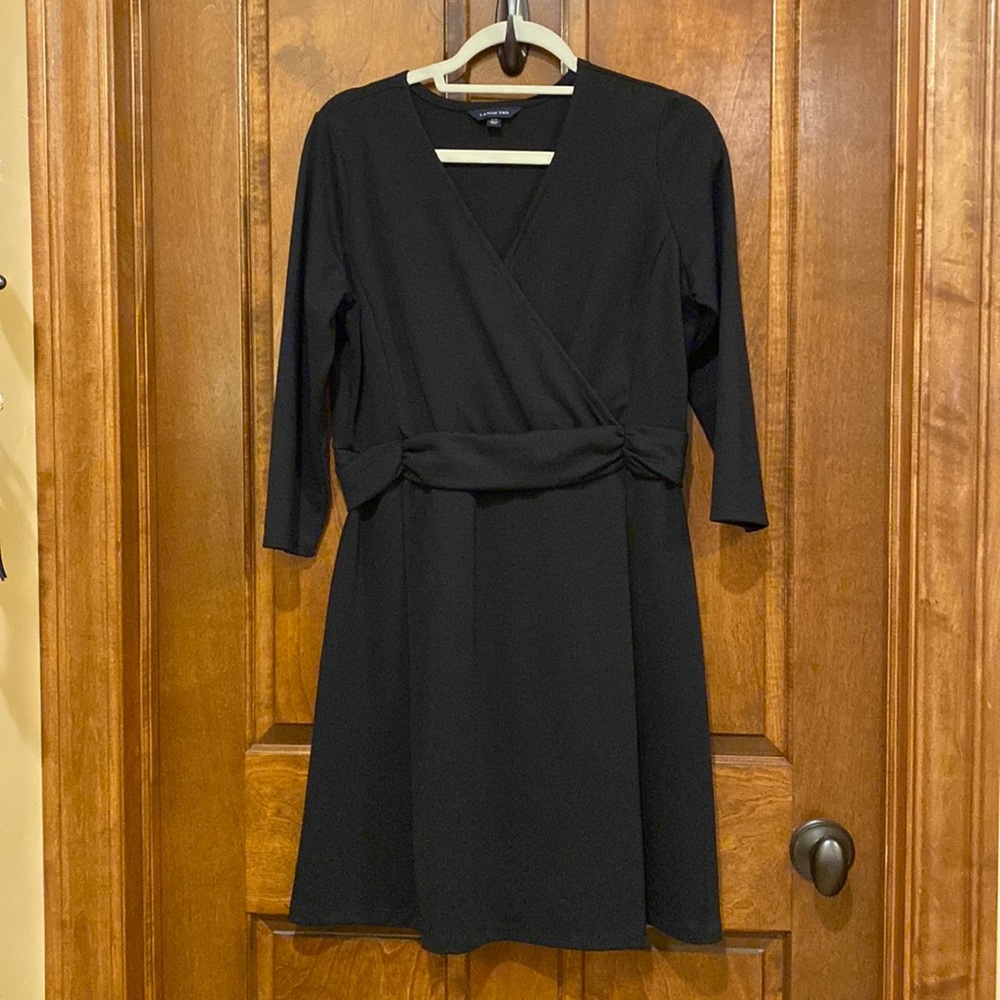 Lands End wrap dress/bracelet length sleeves Size MP 10-12